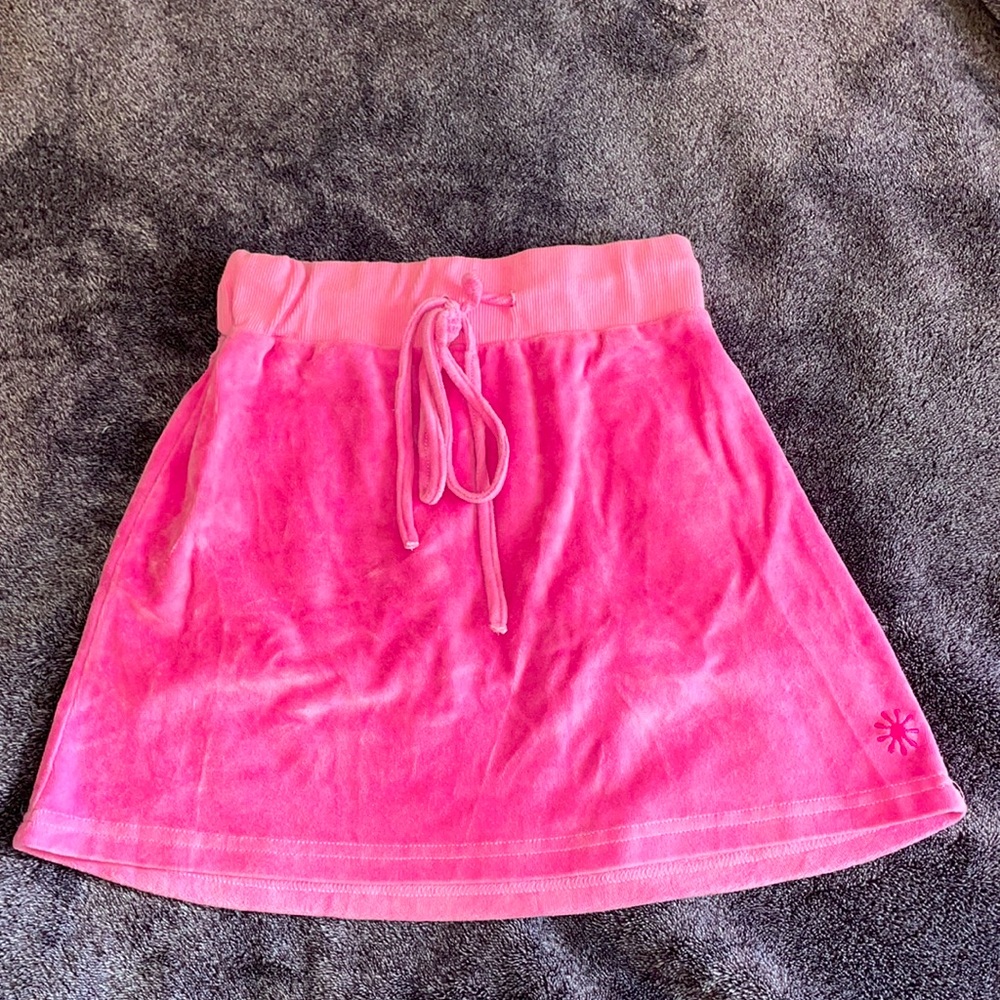 Dolls kill high waisted pink terry cloth mini skirt